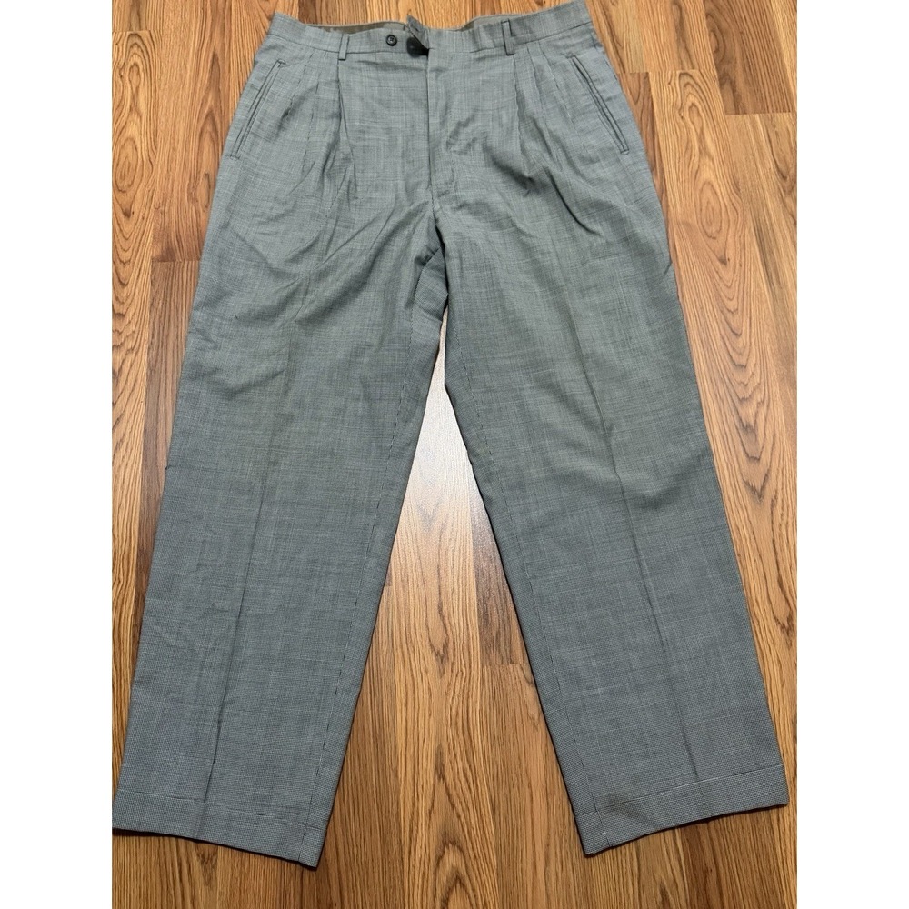 Chiavari Made In Italy Pleated Dress Pants Men's 38x30 Gray Reda Super 100s Wool